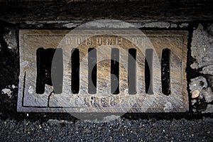 Old and damaged sewer in a urban floor in Firenze