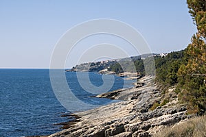 Old dangerous path with view of the adriatic sea