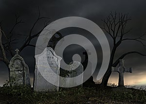 Old dark cemetery
