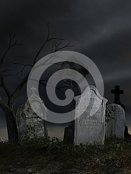 Old dark cemetery