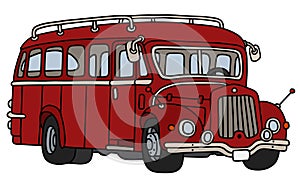 Old dark red bus