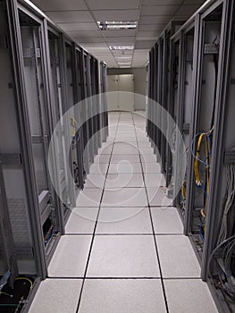 Old Data Center racks lineups photo