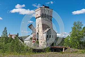 Old and decayed head frame or shaft from a closed down mine