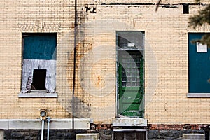 Old decaying brick building