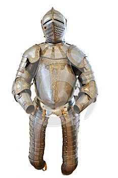 Old decorated knight armor