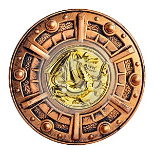 Old decorative bronze shield