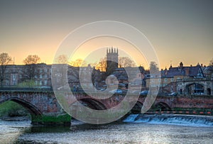 Old Dee bridge in Chester, England