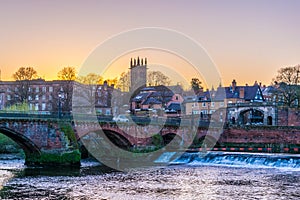 Old Dee bridge in Chester, England