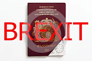 Old Defaced Passport on UK Leaving European Union