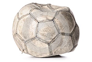 Old deflated soccer ball photo