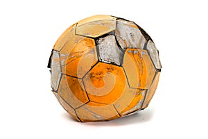 Old deflated soccer ball