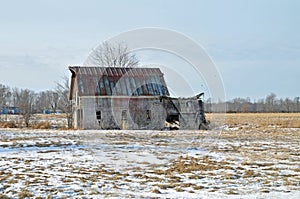 Old delapidated barn photo