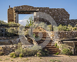 Old Delapidated Stone Building Along Old Route 66 Arizona