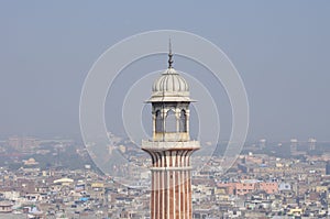Old Delhi and minaret of Jama Masjid