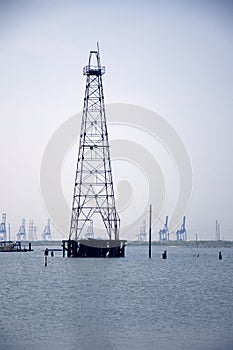 Old Derrick in the Bay photo