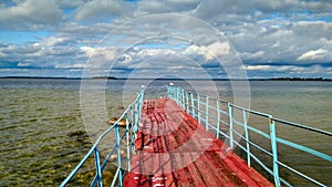 An old and deserted pier on one of the many Shacki lakes