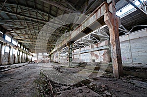 Old and deserted plant interior