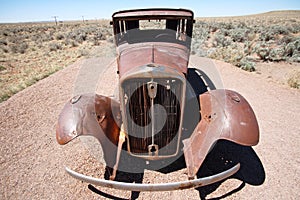 Old destroy abandoned american car, USA