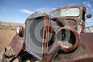 Old destroy abandoned american car, USA