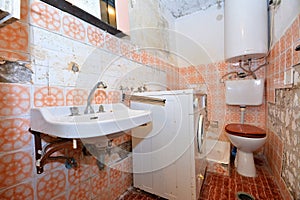 Old destroyed bathroom