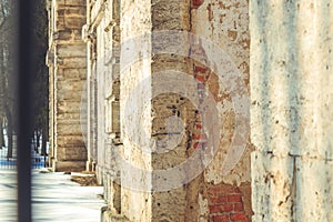 Old destroyed brick building