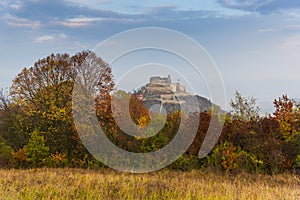 Old Deva citadel in  the autumn season , Romania