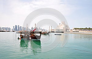 The old Dhow Harbor at the Doha Corniche, Qatar