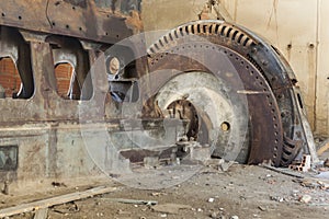 Old diesel engine with rotor
