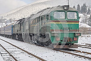 Old diesel passenger train