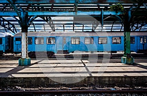 Old diesel trains still function in Havana, Cuba