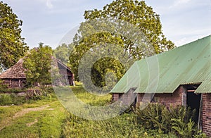 Old and dilapidated barns