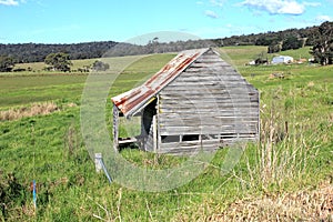 Old dilapidated farm shed