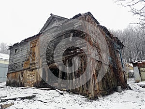 old dilapidated house village