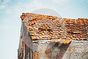 An old tiled rooftop