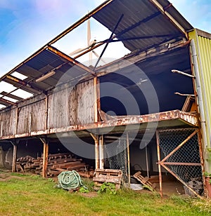 Old dilapidated warehouse