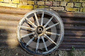 Old dilapidated wheel