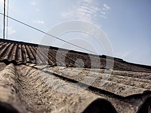 Old and dirty asbestos roof