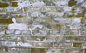 Old dirty brown brick wall surface