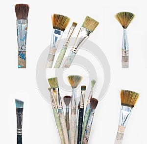 Old dirty brush set