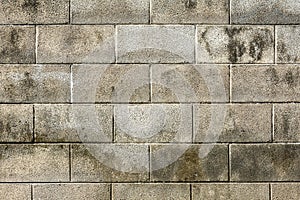 Old and dirty cement cinder block wall texture.