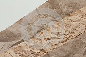 Old dirty crumbled paper background texture. Vintage letter template. Creases and dents. Parchment. Wrapping process.