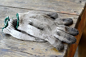 Old dirty gloves