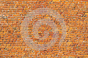 Old dirty orange Brick Wall Background