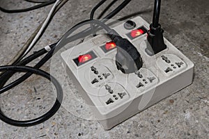 Old and dirty plug and extension cord