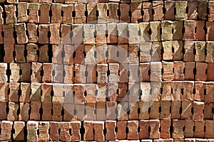 Old dirty red brick wall vintage texture background