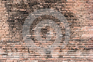 Old dirty red brick wall vintage texture background