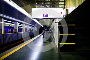 Train platform or underground subway station in Ukraine.