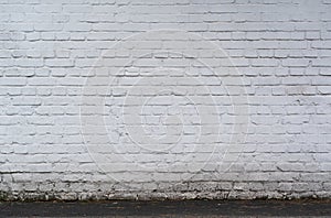 old and dirty white painted brick wall texture background