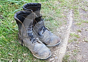 dirty work boots with laces