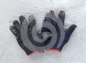 Old dirty work gloves